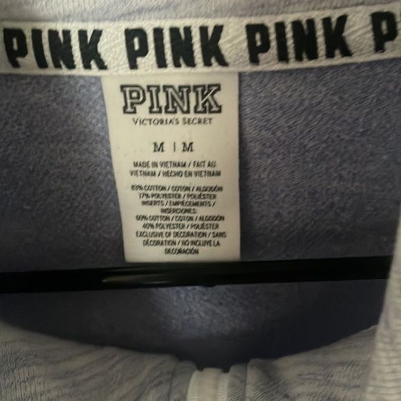 PINK VICTORIAS SECRET women’s purple zip pullover sweatshirt size medium - Picture 7 of 7